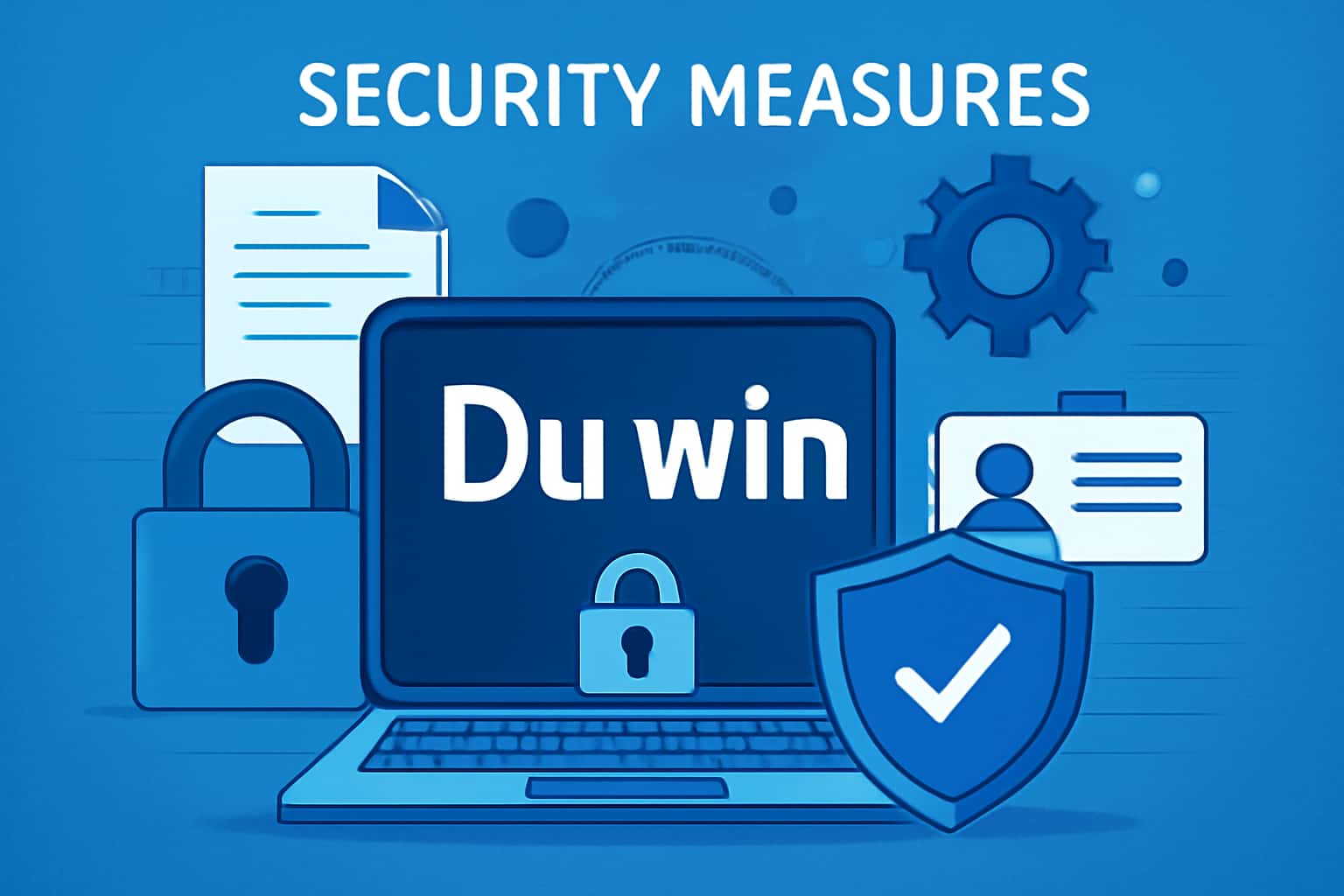 An informational graphic illustrating security measures for Du win.