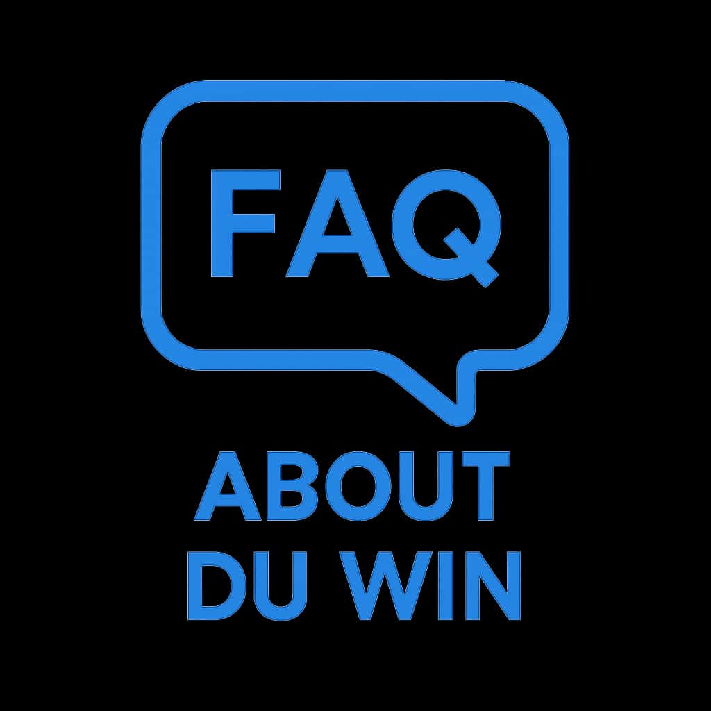 A simple badge icon for FAQ About Du win.