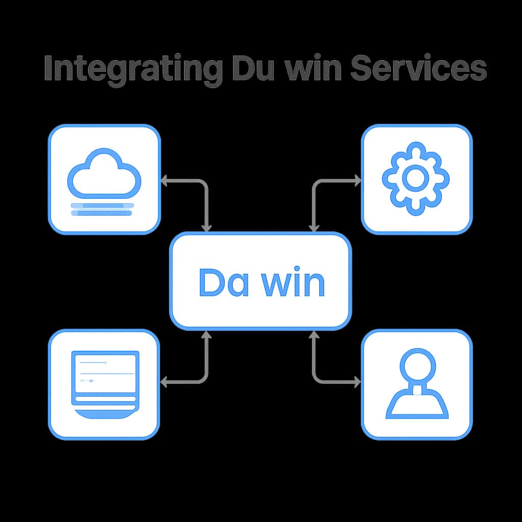 Diagram illustrating aspects of Integrating Du win Services