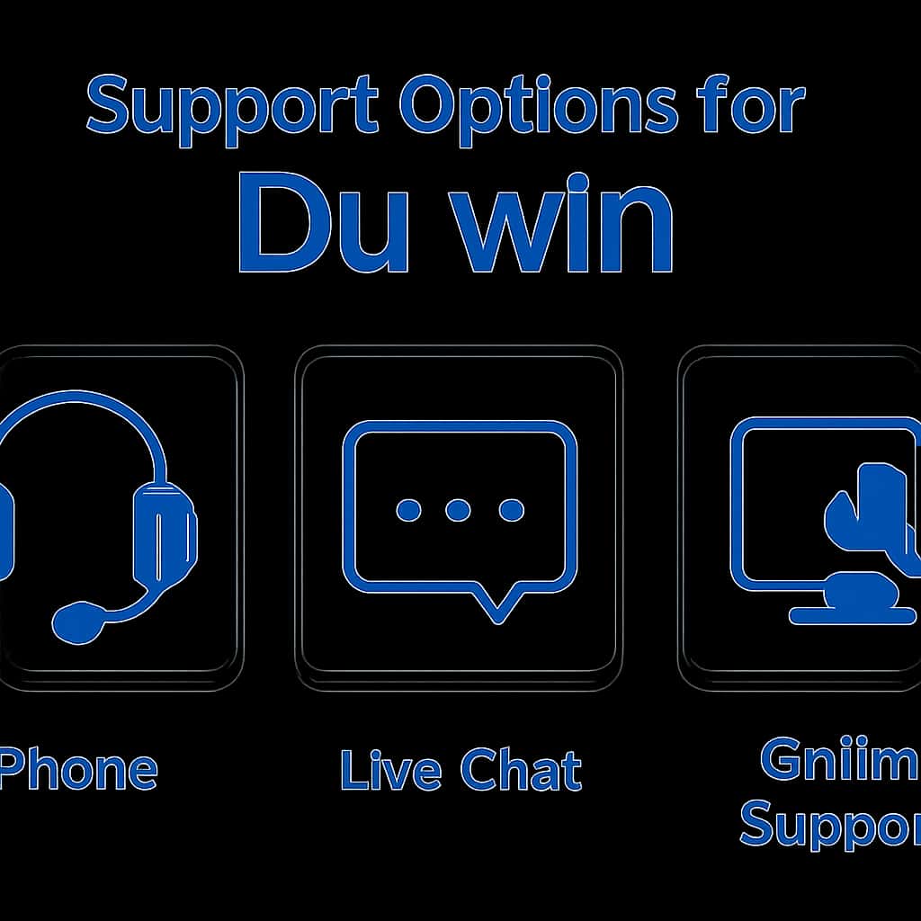 An educational diagram about support options for Du win.