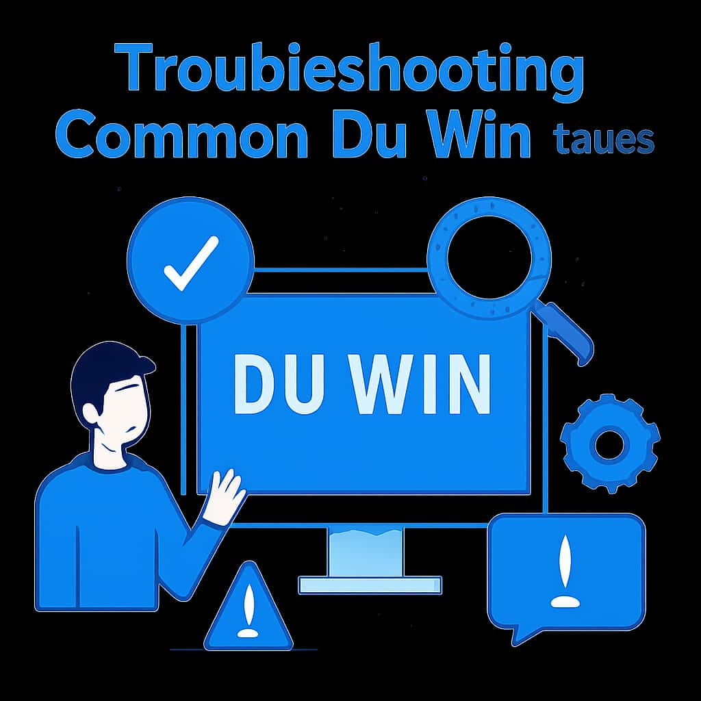 A diagram illustrating various troubleshooting steps for Du win.