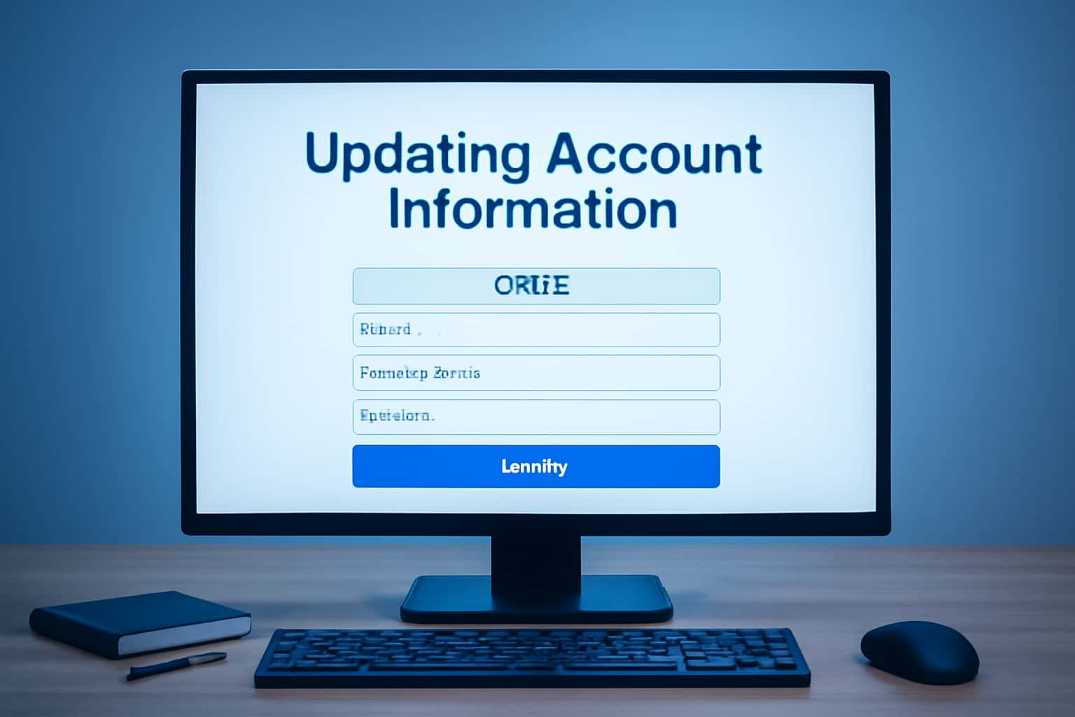 An informative scene illustrating the process of updating Du win account information.