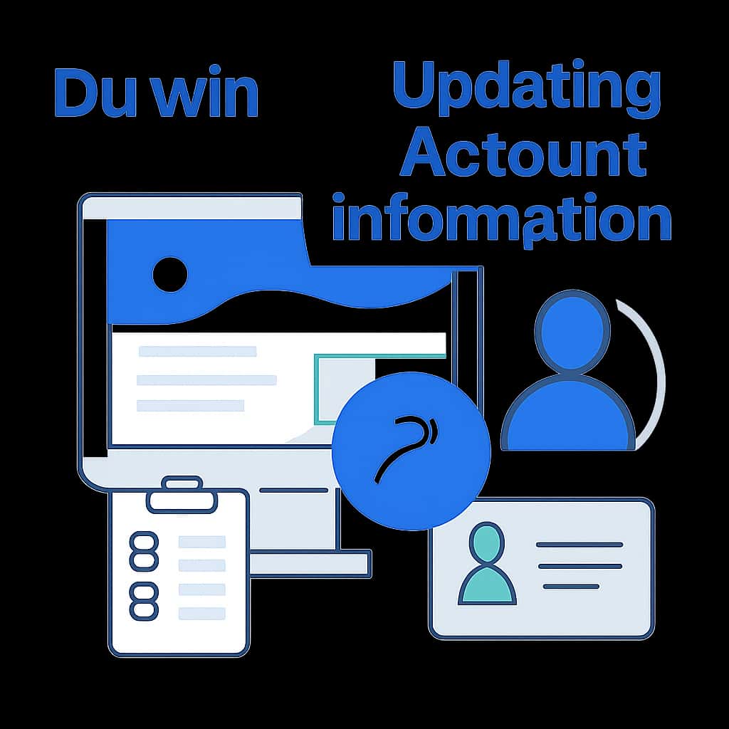 A diagram illustrating the steps to update Du win account information.